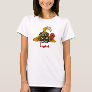 Perro lindo del amor con la camiseta del arte del