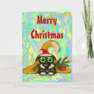 Perro lindo divertido diseño de tarjetas de Navida