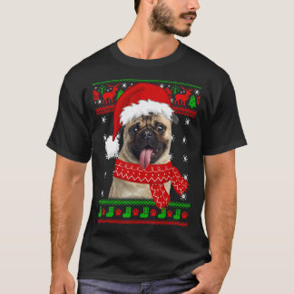 Perro Lindo Pug Sombrero de Santa Jersey Feo de Na