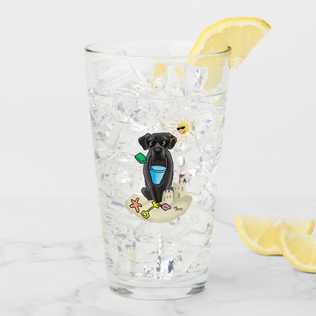 Perro lindo - Verano Playa Labrador negro (Reverso (hielo))