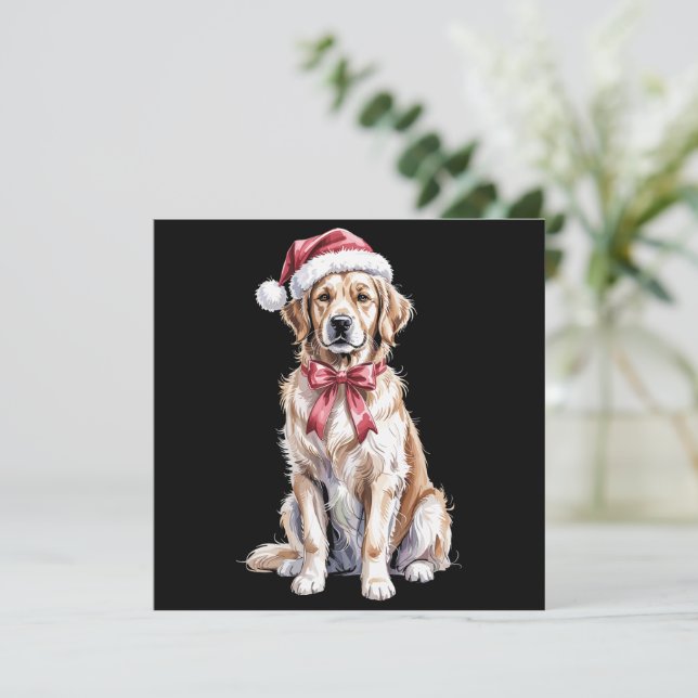 Perro Mama Amante de Golden Retriever en Navidad (Anverso de pie)
