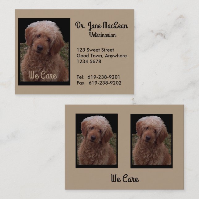 Perro más lindo veterinario de la tarjeta de (Anverso / Reverso)