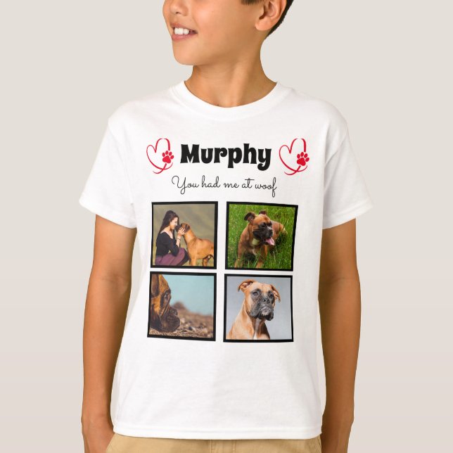 Perro mascota 4 camiseta personalizar de collage p (Anverso)