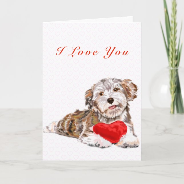 Perro Mascota con tarjeta El día de San Valentín d (Anverso)