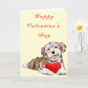 Perro Mascota con tarjeta El día de San Valentín d