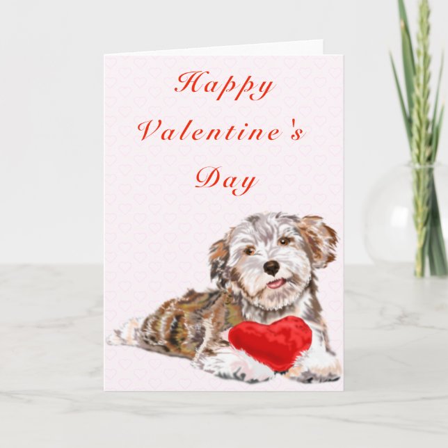 Perro Mascota con tarjeta El día de San Valentín d (Anverso)