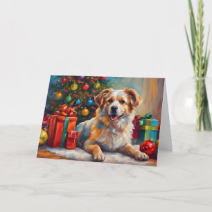 Perro navidad con regalo