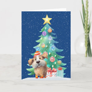Perro navidad En Copos De Nieve