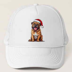 Perro Navideño Adorable con Gorro de Papá Noel