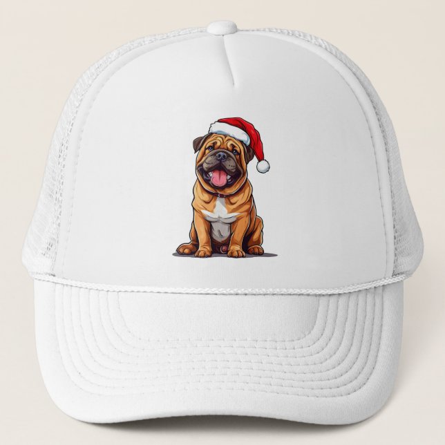 Perro Navideño Adorable con Gorro de Papá Noel (Anverso)