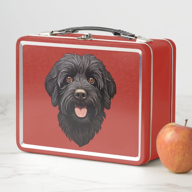 Perro negro Labradoodle (In situ)
