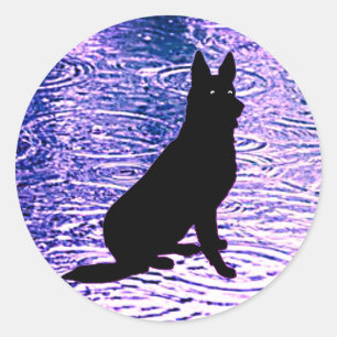 Perro negro - Siempre vigilando - Pegatinas de per