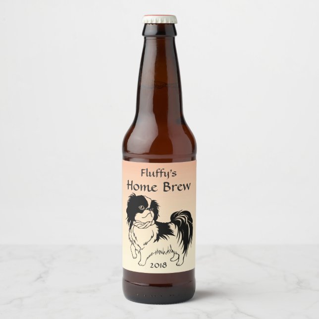 Perro negro y blanco en etiqueta de cerveza Naranj (Anverso)