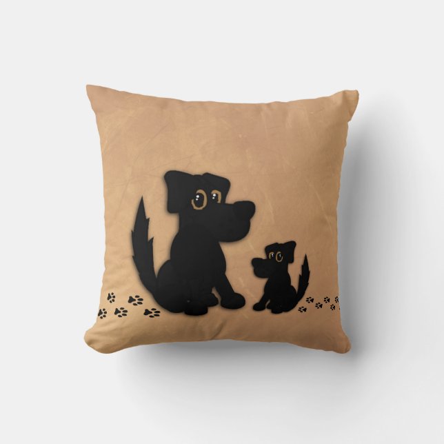 Perro negro y picante Walk Mojo americano almohada (Anverso)