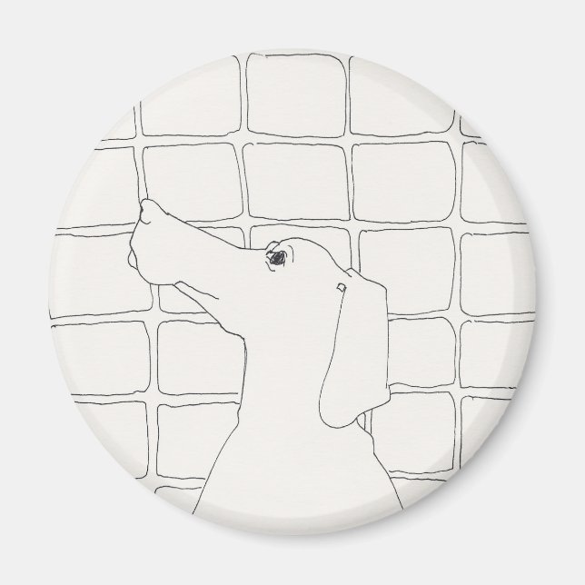 Perro original dibujando imán chino de año 2018 (Frente)