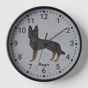 Perro Ovejero Alemán Bi-Black Lindo Reloj Numerado