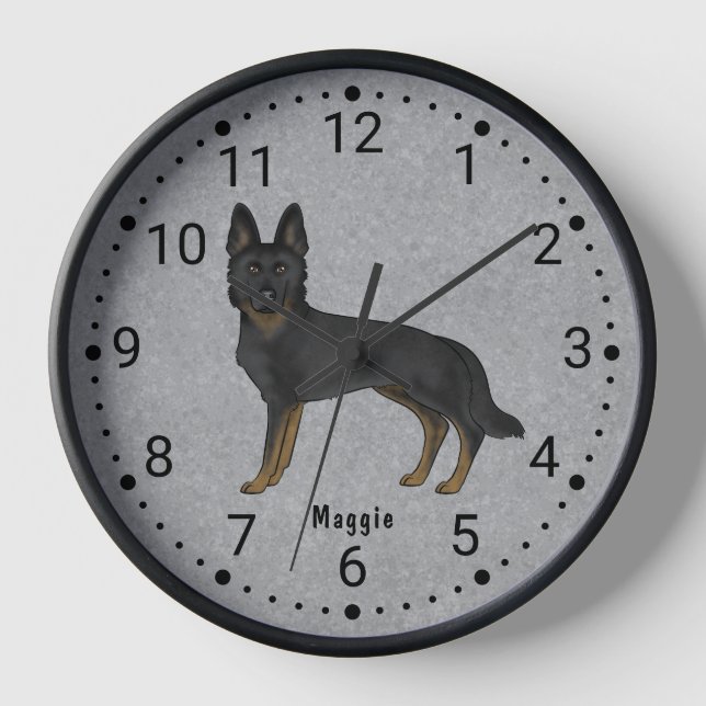 Perro Ovejero Alemán Bi-Black Lindo Reloj Numerado (Anverso)