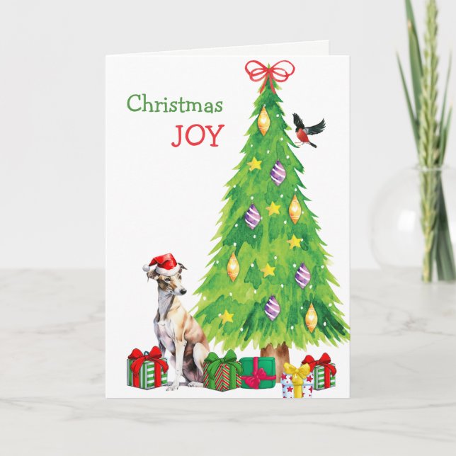 Perro, pájaro y árbol de Navidad (Anverso)