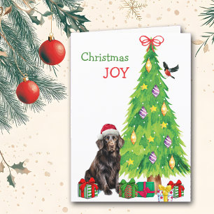 Perro, pájaro y árbol de navidad de recuperación p
