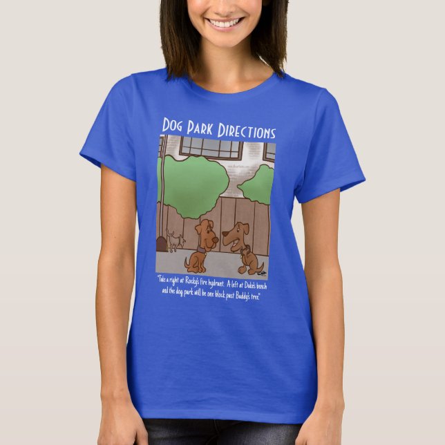 Perro Park dirige camiseta azul de las mujeres (Anverso)