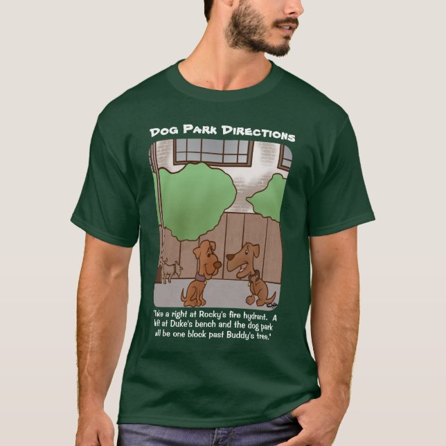 Perro Park dirige camiseta verde masculina (Anverso)