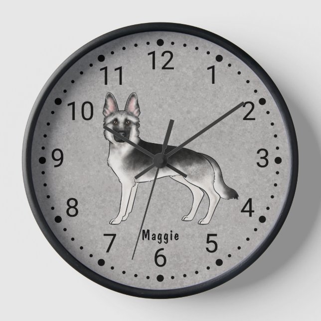 Perro Pastor Alemán Silver Sable Reloj Numerado (Anverso)