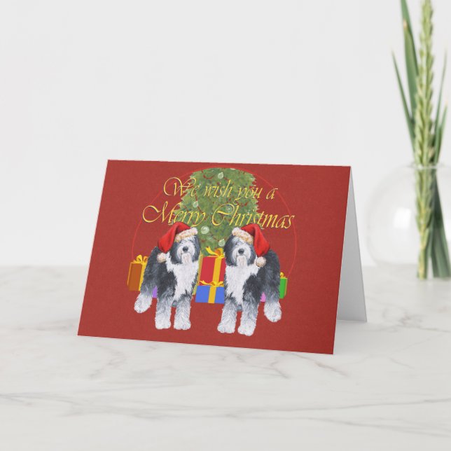 Perro pastor inglés antiguo de Navidad (Anverso)