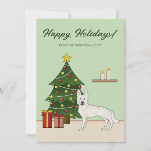 Perro pastor suizo blanco Navidad festiva de Navid