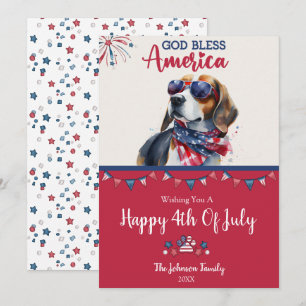 Perro Patriótico - Beagle Tarjeta del 4 de Julio