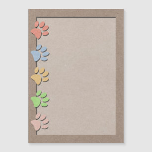 Perro Paw Imprime Faux Kraft Papel imán de textura