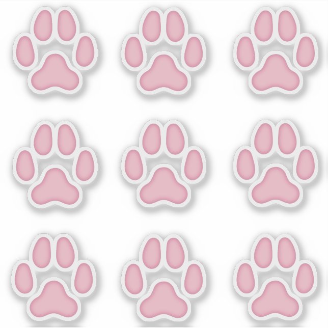 Perro Paw Imprime Pegatinas de seguimiento de anim (Anverso)