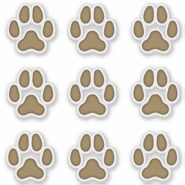 Perro Paw Imprime Pegatinas de seguimiento de anim (Anverso)