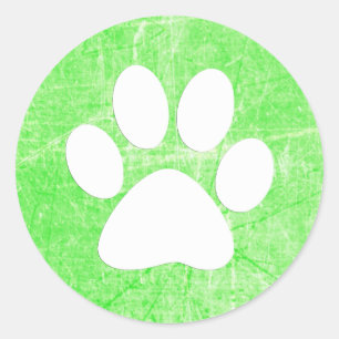 Perro Paw imprime Pegatinas verdes y blancos