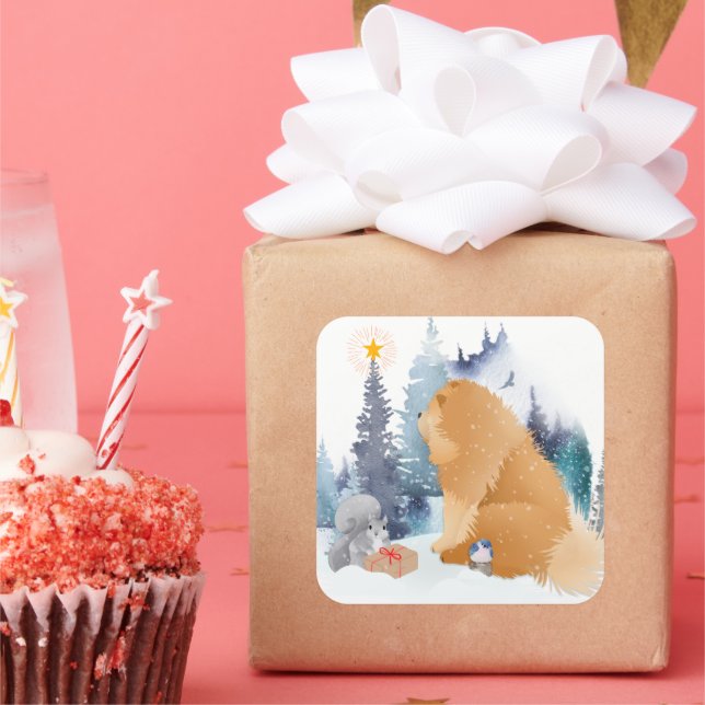 Perro PEACE Chow de 2 tamaños pegatinas (Fiesta)