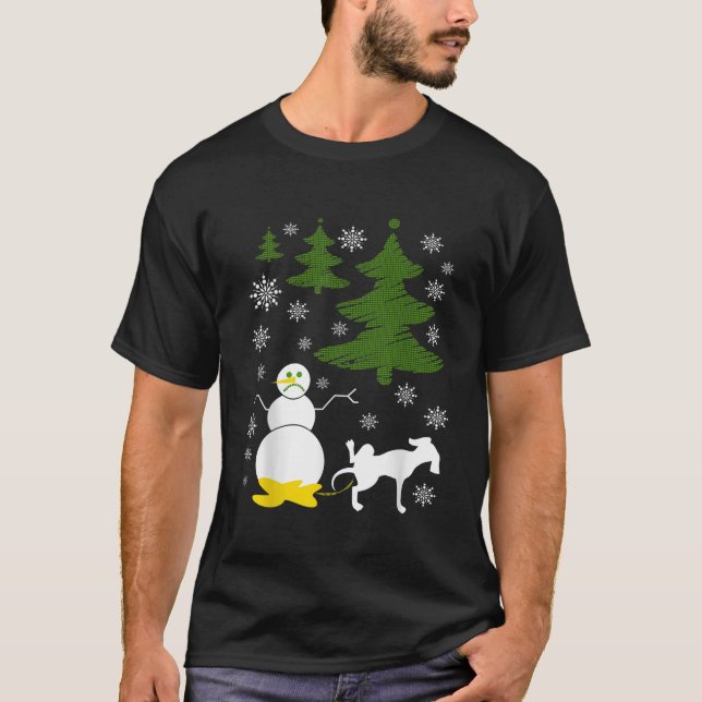 Perro pega en Snowman Ugly XMas Sweater (Anverso)