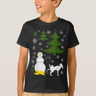 Perro pega en Snowman Ugly XMas Sweater