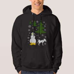 Perro pega en Snowman Ugly XMas Sweater
