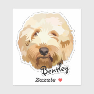 Perro Pegatina de Doodle Dorado personalizado y li