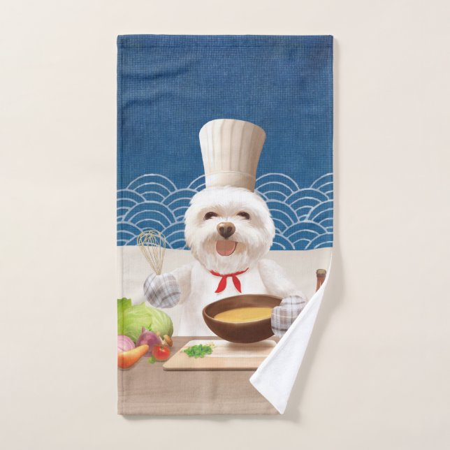 Perro pequeño chef (Toalla de mano)