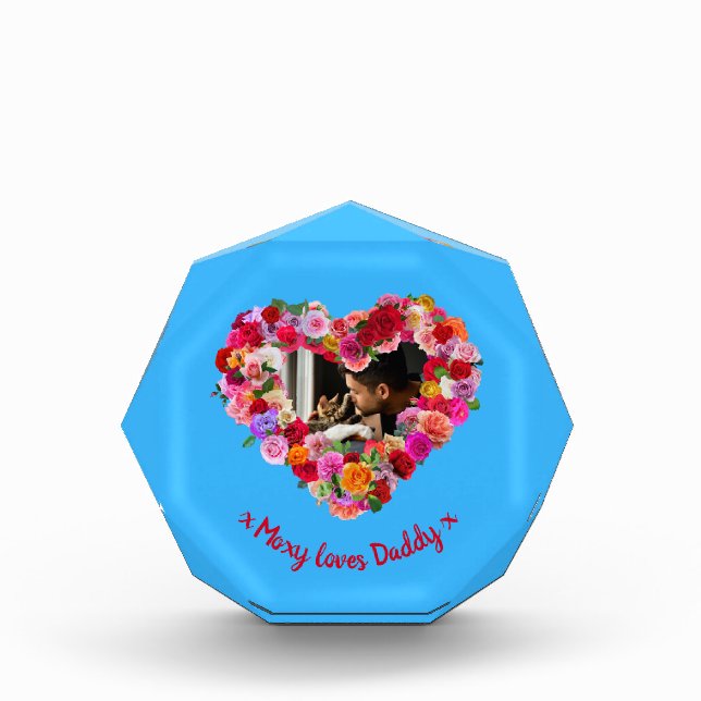 Perro personalizado, gato, Mascota foto Rosa coraz (Anverso)