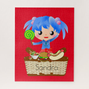 Perro picnic Chica de puzzles