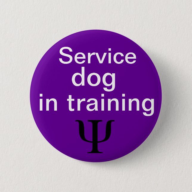 perro psiquiátrico del servicio en botón del (Anverso)