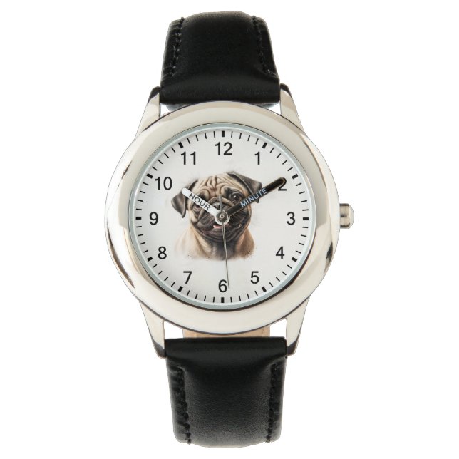 Perro Pug Charismas regalo Reloj de café (Anverso)