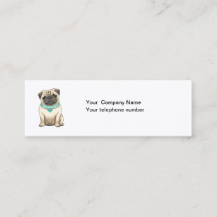 Perro Pug lindo personalizado tarjetas de visita