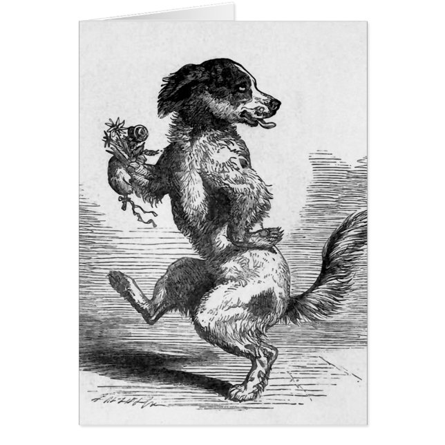 "Perro que baila ilustracion del vintage de una (Frente)