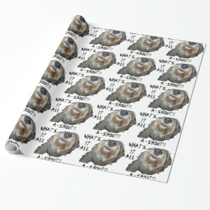 Perro "¿QUÉ ES TODO A-SNOUT?" Papel de regalo