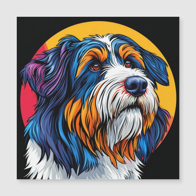 Perro que ilustra una creatividad vibrante (Anverso)