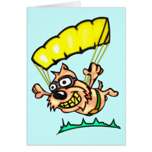 Perro que se lanza en paracaídas