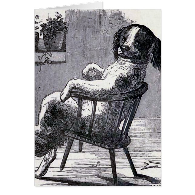 "Perro que se sienta en ilustracion de una silla" (Frente)
