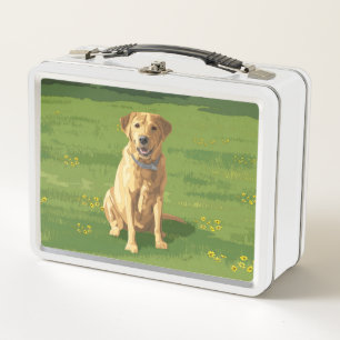 Perro recuperador de labrador amarillo